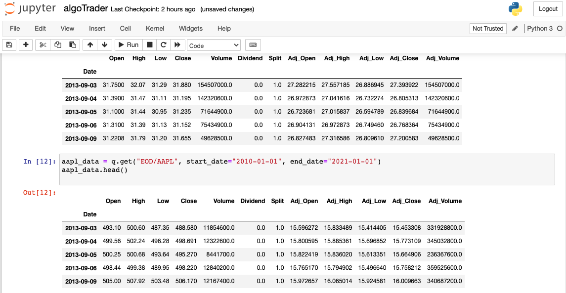 So now I've got microsoft and aapl stock data. Too cool!